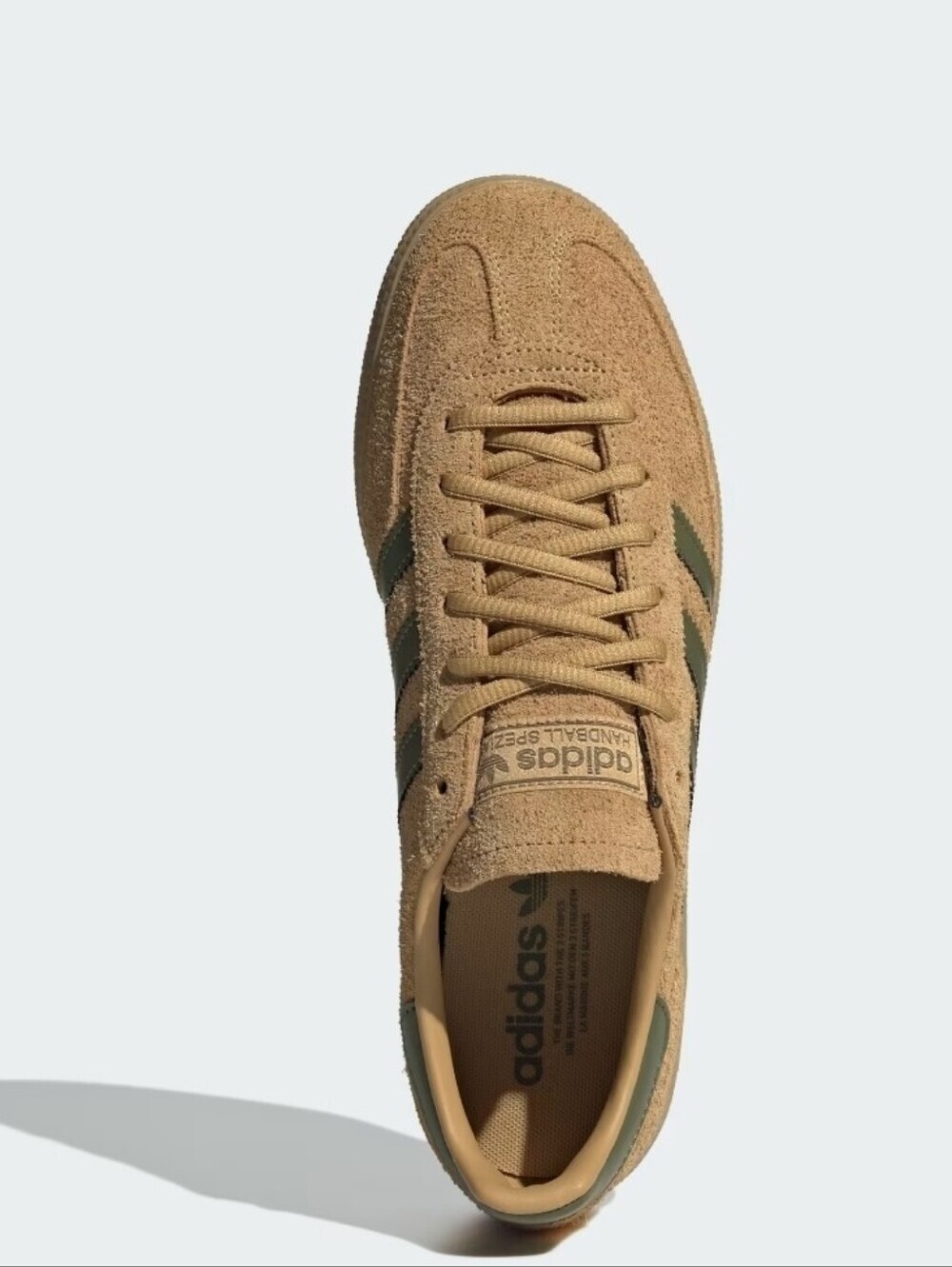 FLASH SALE-NWT-Adidas Handball Spezial Suede Sneaker in Wheat & Olive- No Box - Picture 2 of 6